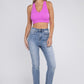 Ribbed Cropped Racerback Tank Top