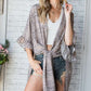 NATURAL GEO PRINT MID SLEEVE KIMONO PLUS