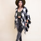 Buffalo Check Tassel Poncho