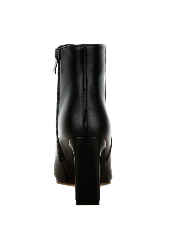 Minimalist Sleek Cap Toe Faux Leather Boots