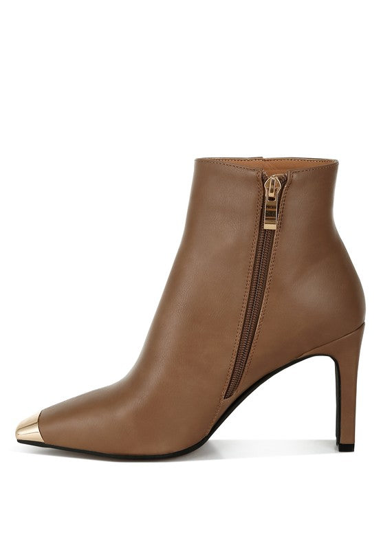 Minimalist Sleek Cap Toe Faux Leather Boots