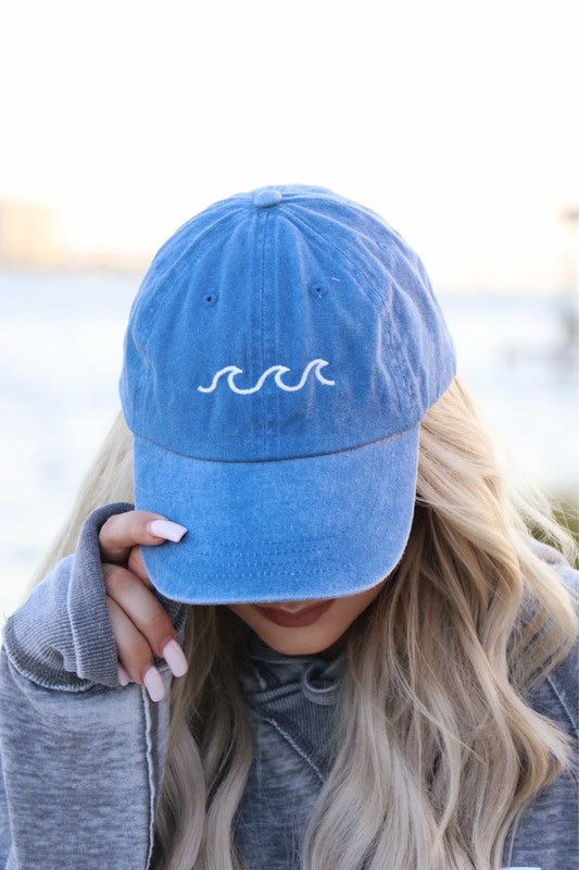 Beach Wave Embroidered Baseball Cap