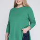 Plus Melange Baby Waffle Long Sleeve Top