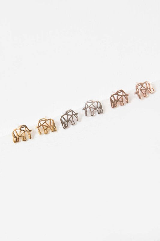 Elephant Earrings 18K Rose Gold & 24K Gold