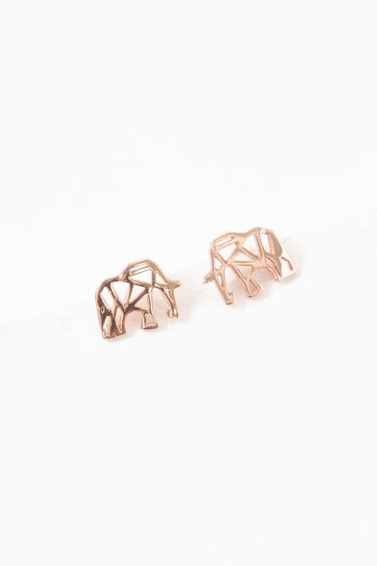 Elephant Earrings 18K Rose Gold & 24K Gold