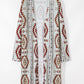 Brown Western Aztec Printed Open Front Long Cardigan