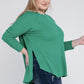 Plus Melange Baby Waffle Long Sleeve Top