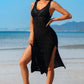 Side Split Crochet Coverup Long Beach Dress