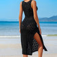 Side Split Crochet Coverup Long Beach Dress