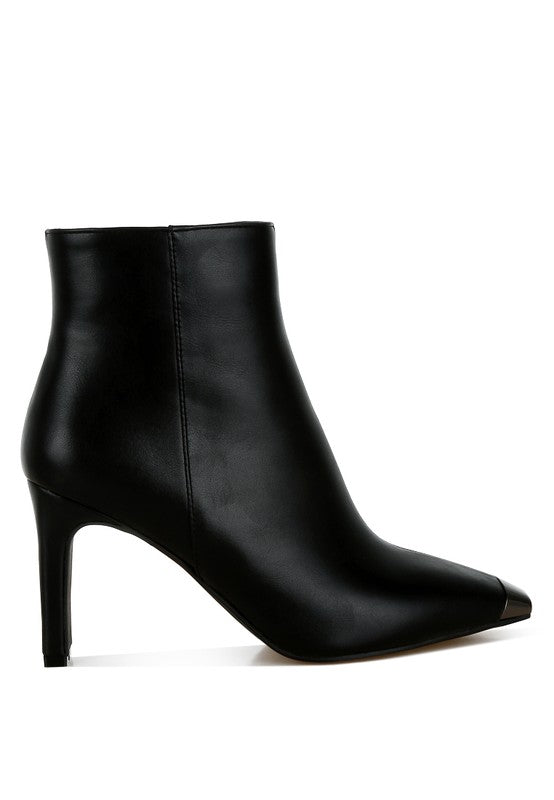 Minimalist Sleek Cap Toe Faux Leather Boots