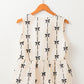 White Bow Printed Tie Closure Ruffled Vest