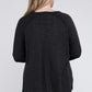 Plus Melange Baby Waffle Long Sleeve Top