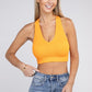 Ribbed Cropped Racerback Tank Top