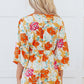 Orange Blooming Floral Print Front Tie Romper