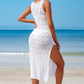 Side Split Crochet Coverup Long Beach Dress