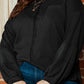 Black Plus Size Exposed Seam Crinkle Patchwork Top