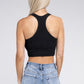 Ribbed Cropped Racerback Tank Top