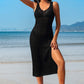 Side Split Crochet Coverup Long Beach Dress