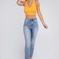 Ribbed Cropped Racerback Tank Top