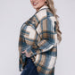 Plus Size Yarn Dyed Plaid Shirt Jacket