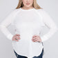 Plus Melange Baby Waffle Long Sleeve Top