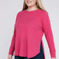 Plus Melange Baby Waffle Long Sleeve Top