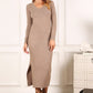 V-Neck Sweater Maxi Dress