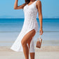 Side Split Crochet Coverup Long Beach Dress