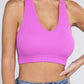 Ribbed Cropped Racerback Tank Top