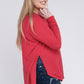 Plus Melange Baby Waffle Long Sleeve Top