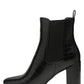 Babbel Faux Leather Block Heel Ankle Boots