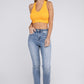 Ribbed Cropped Racerback Tank Top