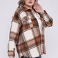 Plus Size Yarn Dyed Plaid Shirt Jacket