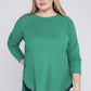 Plus Melange Baby Waffle Long Sleeve Top