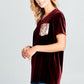 VELVET SEQUINCE POCKET BOXY TOP