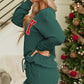 Evergreen Corded MERRY Graphic Long Sleeve Top and Shorts Set