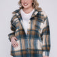 Plus Size Yarn Dyed Plaid Shirt Jacket