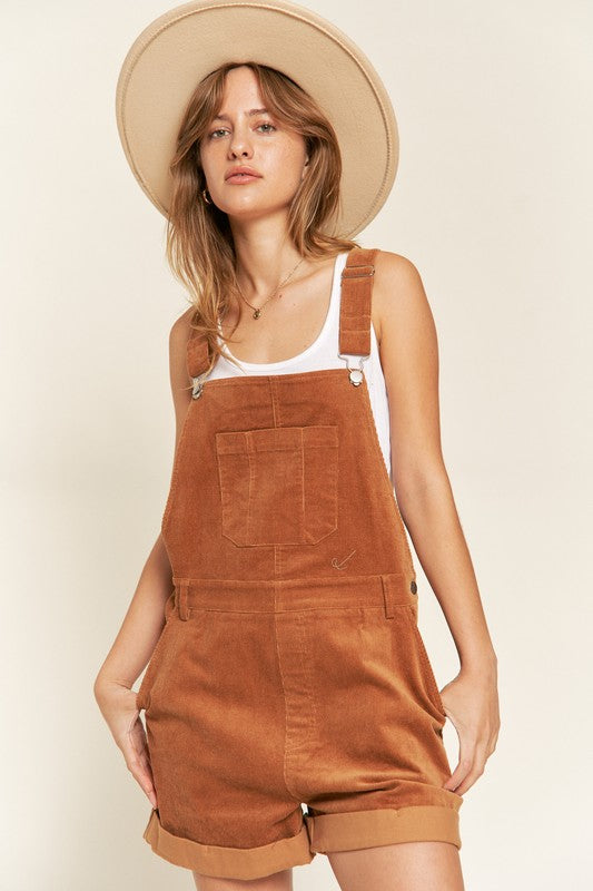 Corduroy Adjustable Shoulder Straps Overall PLUS