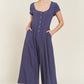 LINEN BUTTON DOWN JUMPSUIT