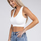 Ribbed Cropped Racerback Tank Top